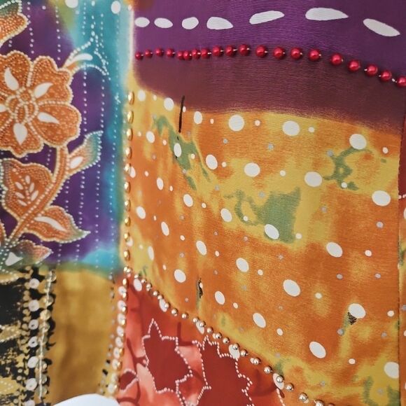 COLDWATER CREEK Dressy Autumn Blazer Button Up Beads/Sequin Floral Sz. Med Fall‎ - Picture 4 of 9